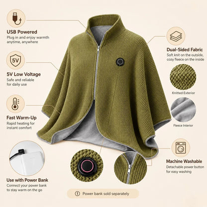 🔥 Christmas Sale — 69% OFF!  KIFIWUI® ❄️ Stay Warm All Winter — Portable Electric Heated Blanket Shawl