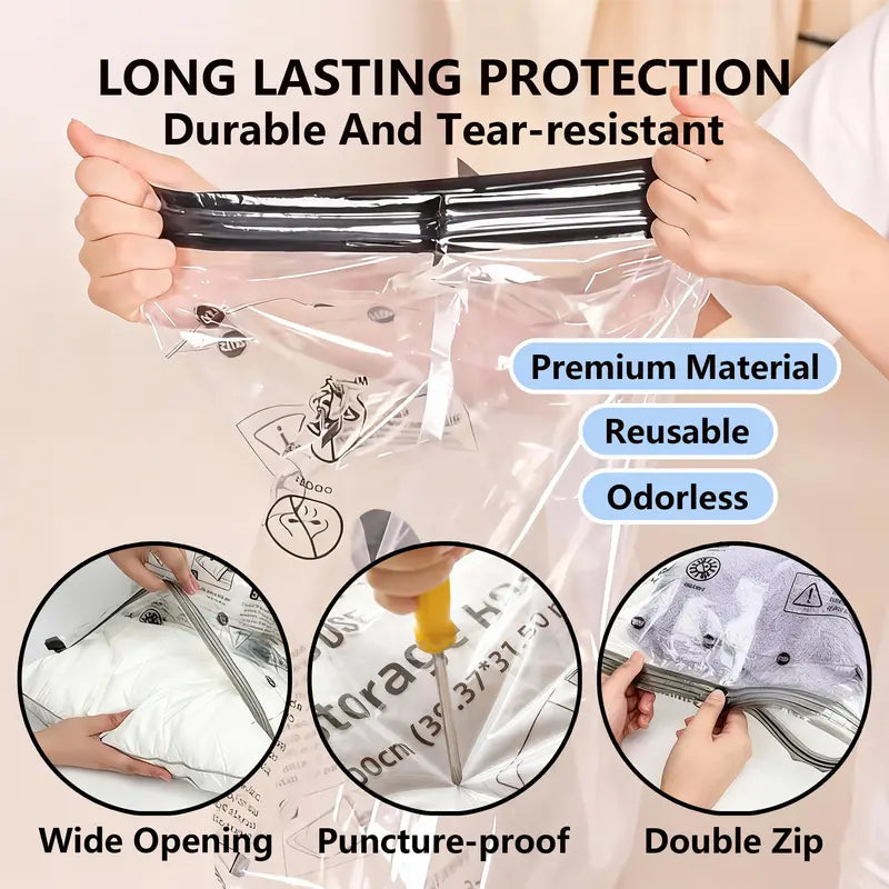 SVOZK® 🔥49％ OFF-Cordless Travel Vacuum Bag Set with Rechargeable Air Pump -  Airtight Resealing Sealed Organizers for Luggage, Vacuum Bags For Travel