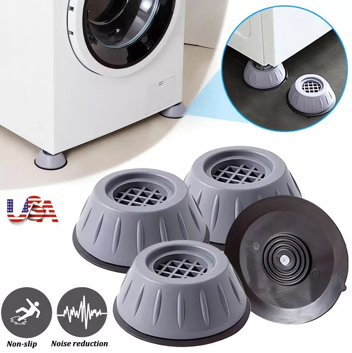 🏠🔇 Fobvgu® Washer Stabilizer Pads (4PCS) – Stop Shaking, Sliding & Noise