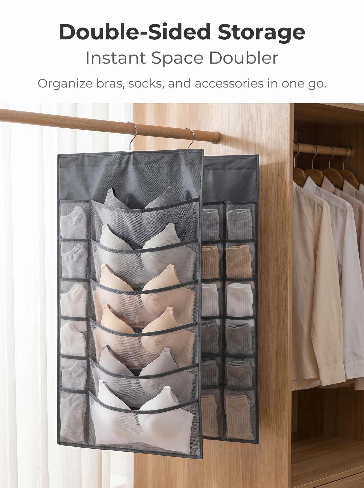 SVOZK® 🔥Hot Sale🔥 Double-Sided Hanging Storage Bag | 36 Grids Dustproof Lingerie Organizer
