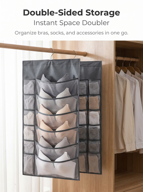 SVOZK® 🔥Hot Sale🔥 Double-Sided Hanging Storage Bag | 36 Grids Dustproof Lingerie Organizer