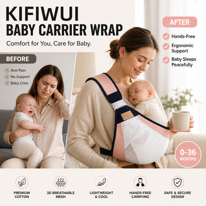 KIFIWUI®🎉 2026 Sale — Over 30,000 Sold! 👶 4-in-1 Breathable Baby Carrier – 0-36 Months, Front/Back/Facing In/Out – Hands-Free Comfort for Parent & Baby! ✨