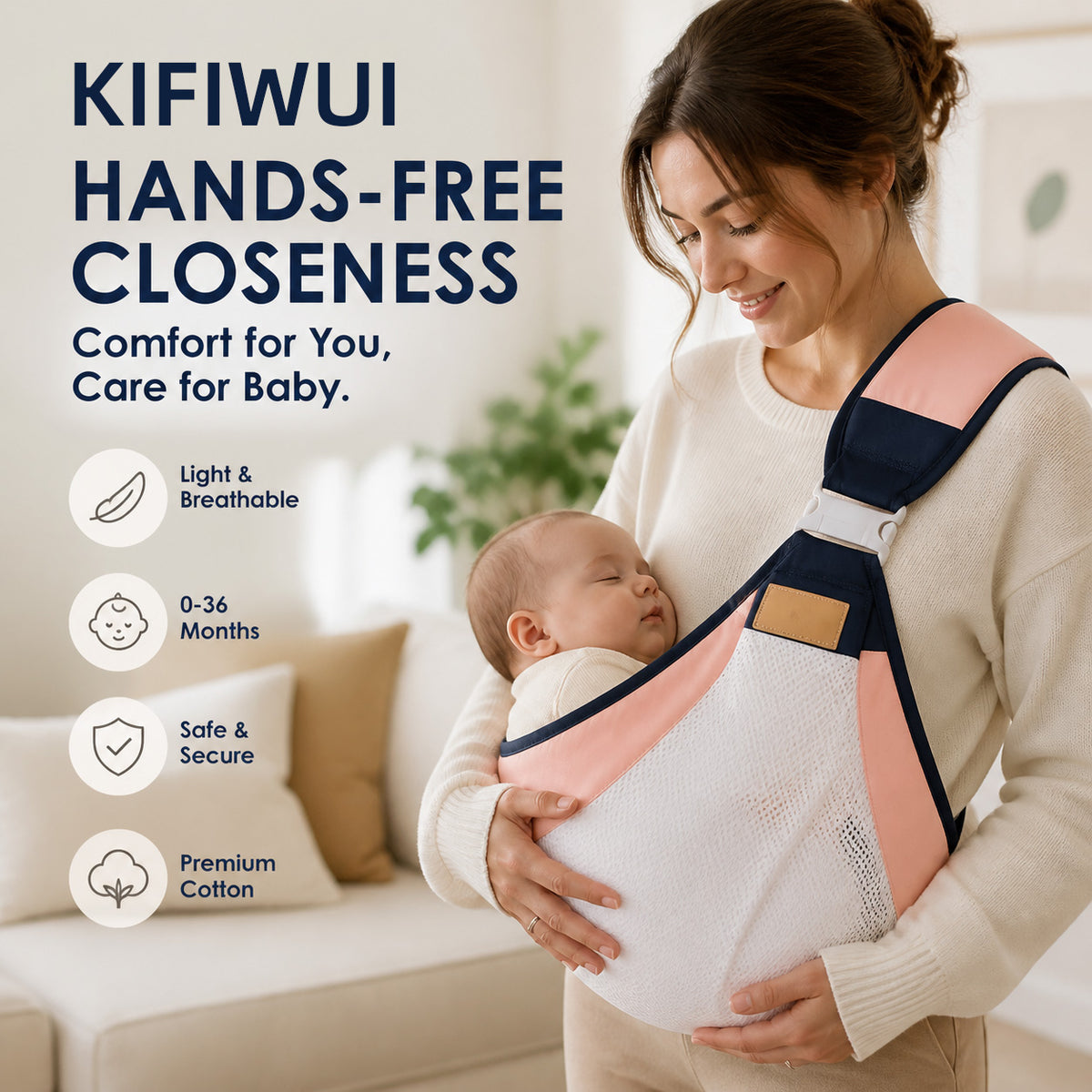 KIFIWUI®🎉 2026 Sale — Over 30,000 Sold! 👶 4-in-1 Breathable Baby Carrier – 0-36 Months, Front/Back/Facing In/Out – Hands-Free Comfort for Parent & Baby! ✨