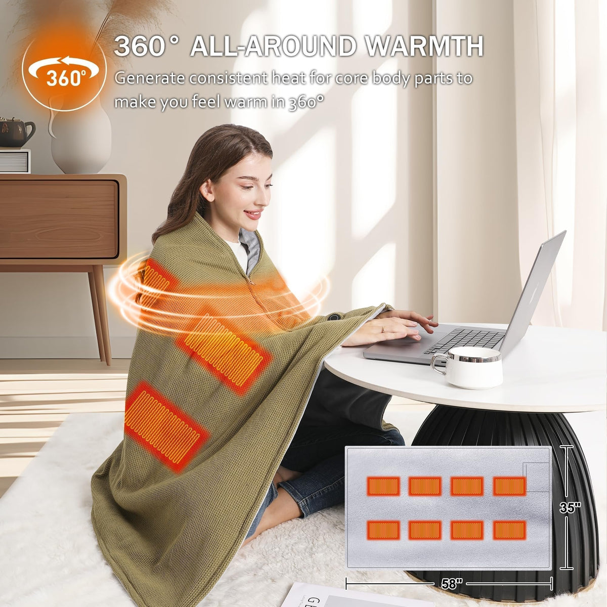 🔥 Christmas Sale — 69% OFF!  KIFIWUI® ❄️ Stay Warm All Winter — Portable Electric Heated Blanket Shawl